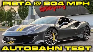 204 MPH Autobahn Testing! * Ferrari 488 Pista Lauch Control Testing & Dragy Giveaway