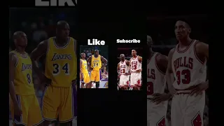 Kobe and Shaq vs Michael Jordan and Scottie Pippen #fyp #shorts #edit #nba