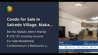 Condo for Sale in Salcedo Village, Makati City at The Rise