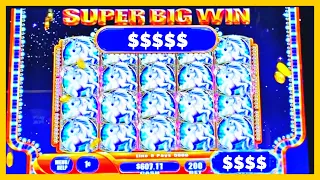 MASSIVE Slot Win! FULL SCREEN of Unicorns on Mystical Unicorn Slot Machine! #Shorts