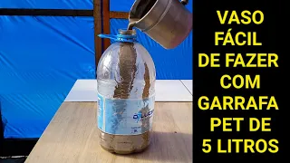 How to make a cement vase with a PET bottle, an easy vase to make
