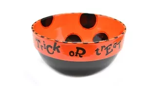 How to Paint Pottery:  Trick or Treat Halloween Bowl