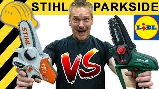 STIHL gegen PARKSIDE! NEUE LIDL 12V KETTENSÄGE im TEST | WERKZEUG NEWS 147