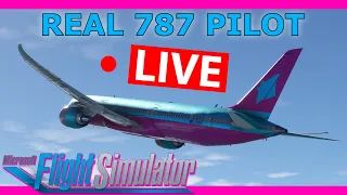 Real 787 Pilot Flies the Horizon Simulations 787-9 Live! Spectacular Scenery
