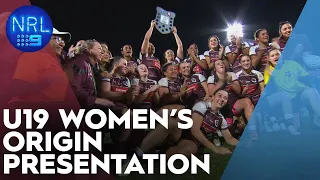 U19 2023 Women's State of Origin Trophy Presentation | NRL on Nine