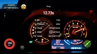 BMW 240i xdrive STOCK acceleration 0-100 kmh