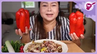 Amazing Som Tum Salad with squid and a few crunchy big size vegetables