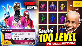 💥SARATHI க்கு 100 LVL ID எப்படி கிடைத்தது? | Tamilnadu Richest 99999 LIKES ID COLLECTION VIDEO TAMIL