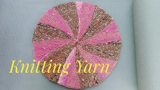 How to Knit doormat/Table rug in easy steps (Hindi) Design-2  #DIY#rug #doormat @Knitting yarn