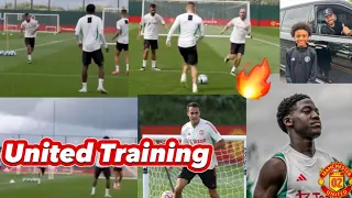 Man United training | Kobbie Mainoo,Sergio Reguilon, Malacia RETURN, Sancho still OUT.