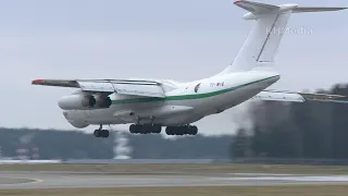 windy landing IL-76 rode on front landing gear 7T-WIG Algerian Air Force