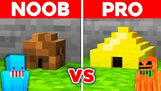 NOOB vs PRO: La Base Diminuta Mas Segura en Batalla de Construcción!