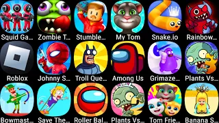 Banana Survival Master,Roblox,Plants Vs Zombies 3,Stumble Guys,My Talking Tom,Troll Quest TV Shows