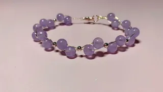 Wire Wrap Beaded Bracelet for beginner/DIY Bracelet/ Easy gemstone bracelet making/Handmade Jewelry