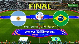 ARGENTINA vs BRAZIL - FINAL | Copa America 2024 | Full Match All Goals | PES GAMEPLAY