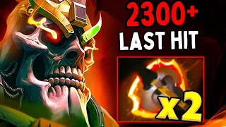 OMG 2300+ Last Hit Wraith King x2 Battle Fury Builds One Shot AOE Dota 2