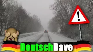 German listening practice: Gefangen in einem Schneestrum! | Daveinitely