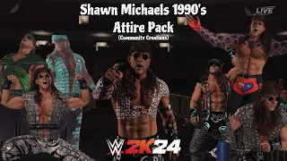 Custom Shawn Michaels 1990’s Attires | WWE 2K24 | Community Creations Attire Pack 1 | H.B.K