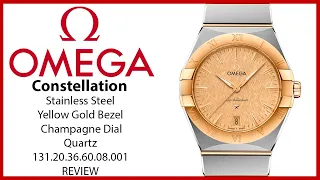 ▶ Omega Constellation Quartz Stainless Steel/Yellow Gold Champagne Dial 131.20.36.60.08.001 - REVIEW