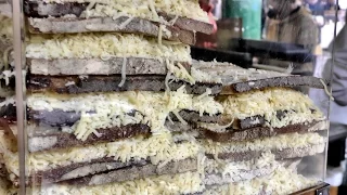 London Street Food. Huge Cheese Sandwiches at Camden Town and Borough Market