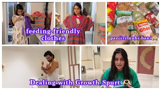 Learning to deal with Baby’s Growth Spurt| my feeding friendly wardrobe| Panjiri banane ki Koshish😜