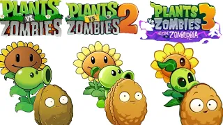 PERSONAJES Y ELEMENTOS en pvz1 ,2 y 3 🌲🌴🤔 #pvz #pvz2 #pvz3😎