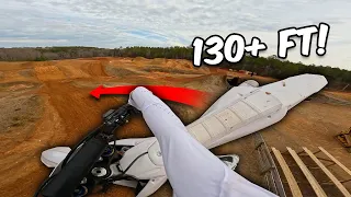 130ft Jump Over FENCE! Sketchy FMX Ramp Moments!