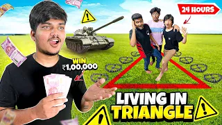 Living In Triangle For 24 Hours🔺😱 With Tsg Jash,Ronish And Abhee😍 -Ritik Jain vlogs