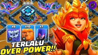 AUTO FREESTYLE!! QUEEN WALK + GIANT YETI WITCH + BAT SPELL - STRATEGI WAR TH 13 | COC INDONESIA