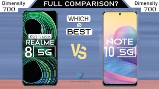 Realme 8 5G VS Redmi Note 10 5G Full Comparison Dimensity 700 | Which is Best  Realme 8 or  note 10