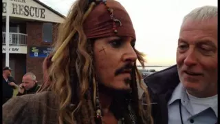 Meeting Johnny Depp as Captain Jack Sparrow - POTC5 Raby Bay Qld. 3/6/15