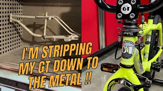 My 1987 GT Pro Freestyle Tour Gets STRIPPED DOWN to the Metal !! 😳😱 #bmx #bike #freestyle