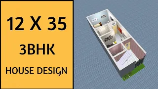 12x35 House Plan ll 420 Sqft Ghar Ka Naksha ll 12x35 House Design ll 50 Gaj Ka Makaan Ka Naksha