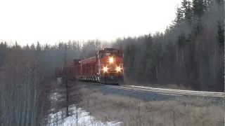 CWR Train Video 2. New Location CN 489 @ Gainford AB 30MAR12 SD40-2(W) 5362 Leading