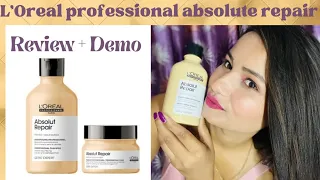 L'Oreal Proffesional Absolute Repair Shampoo + Hair Mask // L'Oreal Series Expert // Review + Demo