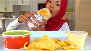 ASMR * CHIPOTLE CHICKEN BURRITO * اكل بوريتو بالفراخ من شيبوتلي