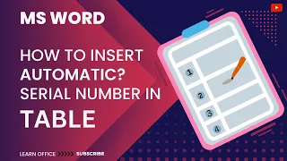 How to Insert Automatic Serial Number in MS WORD [TABLE]