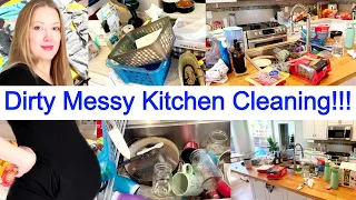 MESSY KITCHEN // KITCHEN CLEANING / kitchen cleaning videos // cleaning motivation