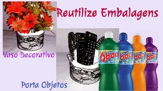 DIY - 1 DICA INCRÍVEL PARA REAPROVEITAR GARRAFAS PLÁSTICAS/ VASO DECORATIVO - PLASTIC BOTTLES