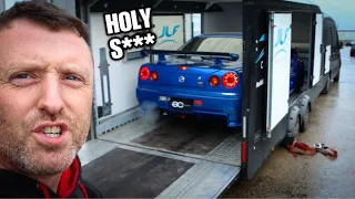 INSANE R34 GTR Leaving JM-Imports **Z-TUNE PARTS**