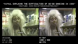 Nelson Sullivan HD/60fps Comparison of "RuPaul Explains the Difficulties of Go-Go Dancing in 1988"