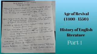 Age of Revival and Renaissance in history of English literature (1400-1550)
