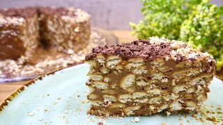 Торт Муравейник без выпечки. Ленивый торт за 10 минут из печенья Рыбки /Cake without baking. Eng sub