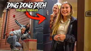 EXTREME DING DONG DITCHING COLLEGE FEMALES APARTMENTS! PART 7 *GONE RIGHT*