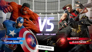 Hulk And Captain America Vs Black Panther And Hawkeye - (Marvel Vs Capcom:İnfinite)