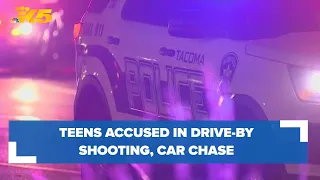 Teens accused in drive-by shooting led officers on chase before car caught fire