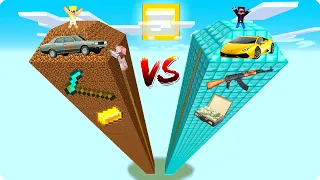 🛬НЕБОСКРЁБ НУБА ПРОТИВ НЕБОСКРЁБА ПРО В МАЙНКРАФТ 100% ТРОЛЛИНГ ЛОВУШКА MINECRAFT ШЕДИ НУБ И ДЕВУШКА