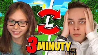 ZMIENIAMY SIĘ Z SIOSTRĄ CO 3 MINUTY PRZECHODZĄC MINECRAFT!