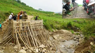 Cầu Khe Trang (T26) Hoàn thành thân mố bê tông đá hộc - Kỹ sư Bản gia công nhanh sắt xà mũ