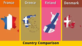 France vs Denmark vs Greece vs Finland vs French | Nordic countries | Country Comparison